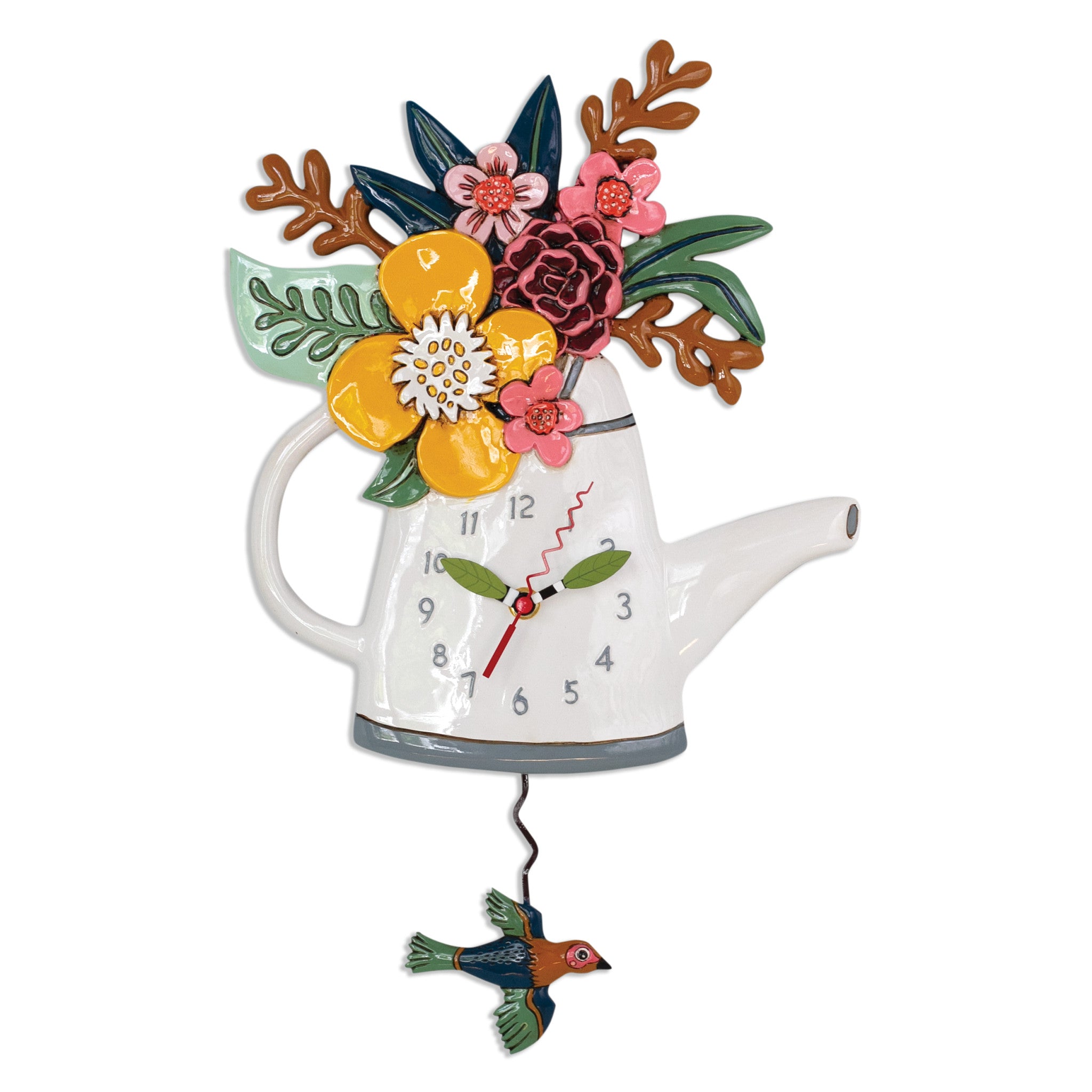 ALLEND: Blossoms Clock-11- Gift/Home-Enesco-Usher & Co - Women's Boutique Located in Atoka, OK and Durant, OK