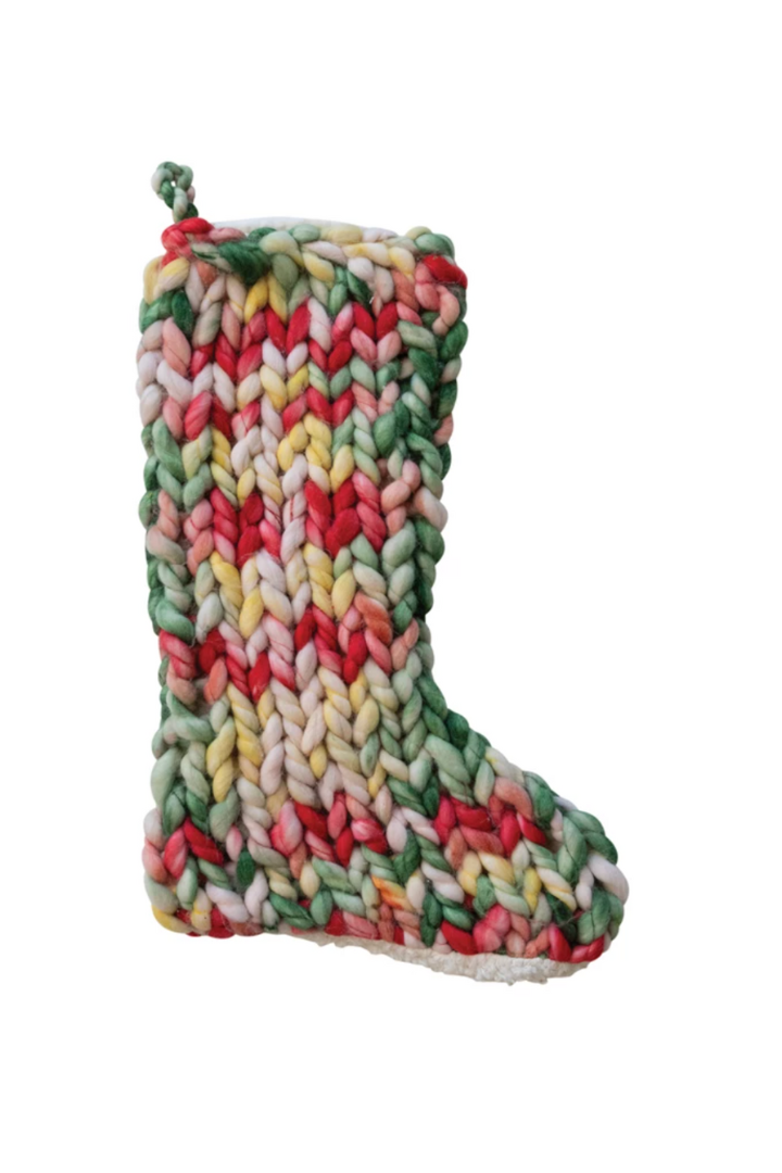 Sherpa Stocking-11- Gift/Home-CREATIVE CO-OP-Usher & Co - Women's Boutique Located in Atoka, OK and Durant, OK
