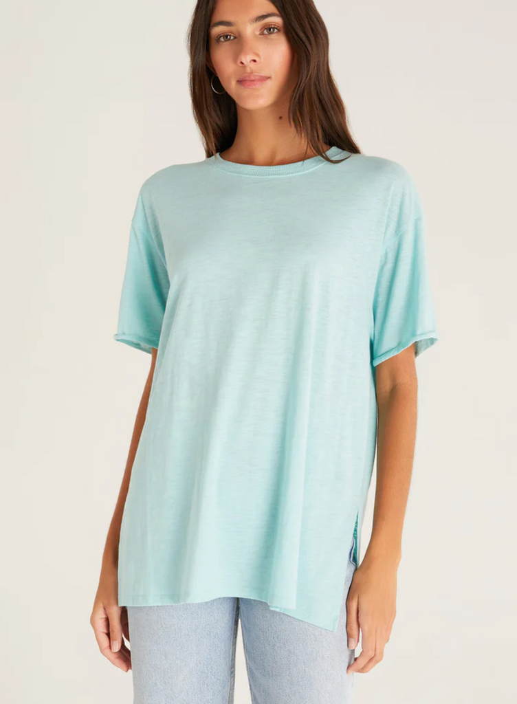 Rebel Oversized Tee, Oasis Blue-Short Sleeve Tops-Z SUPPLY-Usher & Co - Women's Boutique Located in Atoka, OK and Durant, OK
