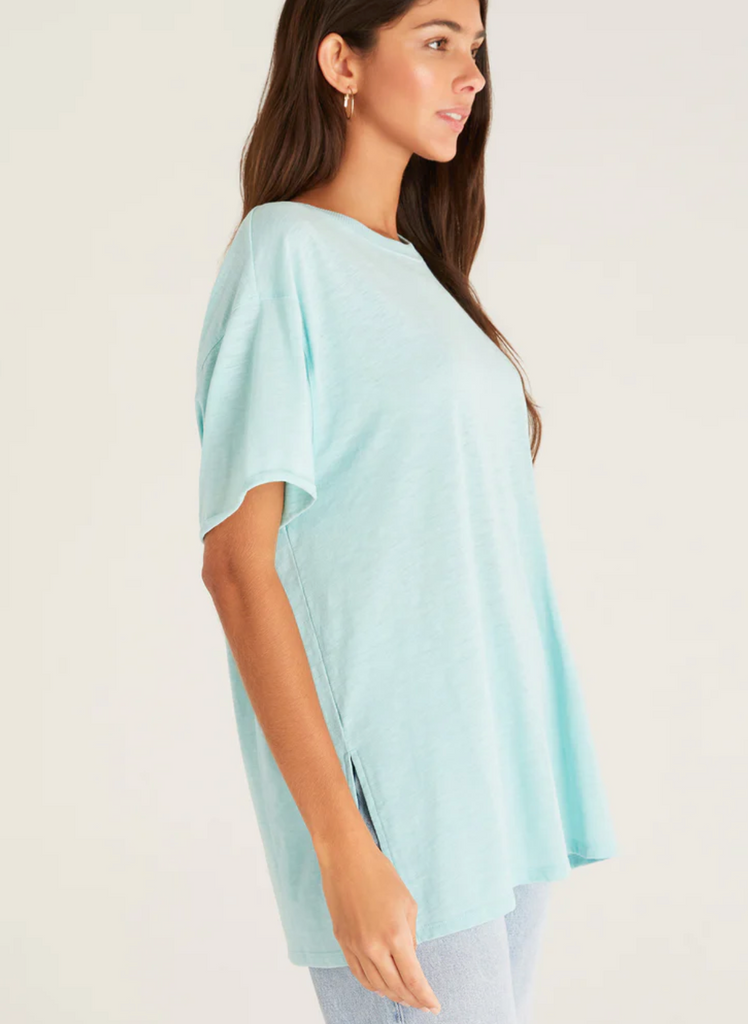Rebel Oversized Tee, Oasis Blue-Short Sleeve Tops-Z SUPPLY-Usher & Co - Women's Boutique Located in Atoka, OK and Durant, OK