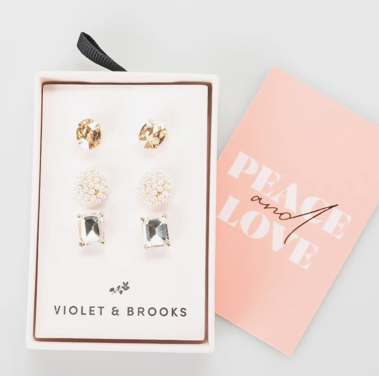 Everlyn + Cady Earring Trio-Earrings-Brooks & Violet-Usher & Co - Women's Boutique Located in Atoka, OK and Durant, OK