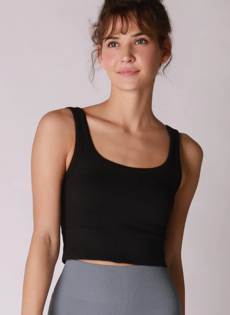 Chevron Ribbed Crop Top-Tank Tops-NIKIBIKI-Usher & Co - Women's Boutique Located in Atoka, OK and Durant, OK