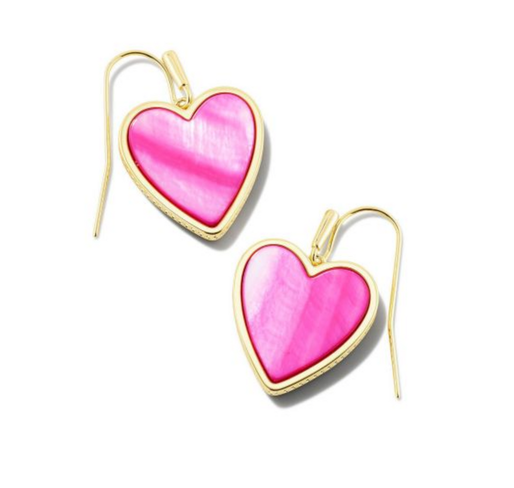 Kendra Scott: Heart Drop Earring Pink-Earrings-Kendra Scott-Usher & Co - Women's Boutique Located in Atoka, OK and Durant, OK
