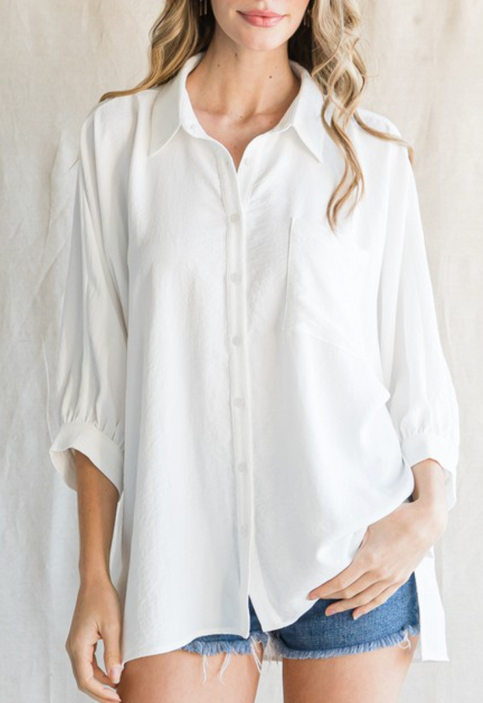 Making Magic Top-Off White-Short Sleeve Tops-JODIFL-Usher & Co - Women's Boutique Located in Atoka, OK and Durant, OK