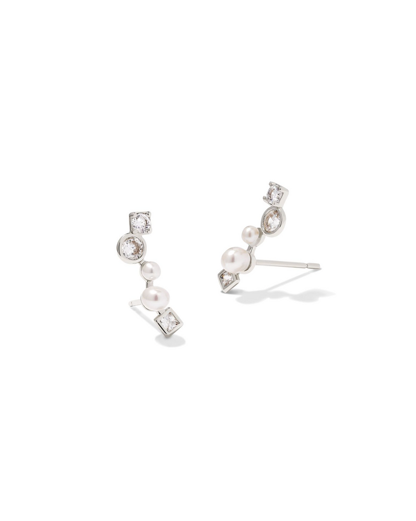 Kendra Scott: Leighton Pearl Ear Climber-Earrings-Kendra Scott-Usher & Co - Women's Boutique Located in Atoka, OK and Durant, OK