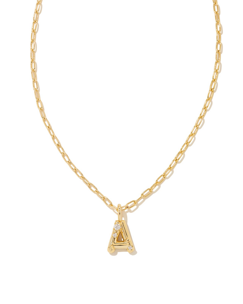 Kendra Scott: Crystal Letter Necklace Gold-Necklaces-Kendra Scott-Usher & Co - Women's Boutique Located in Atoka, OK and Durant, OK