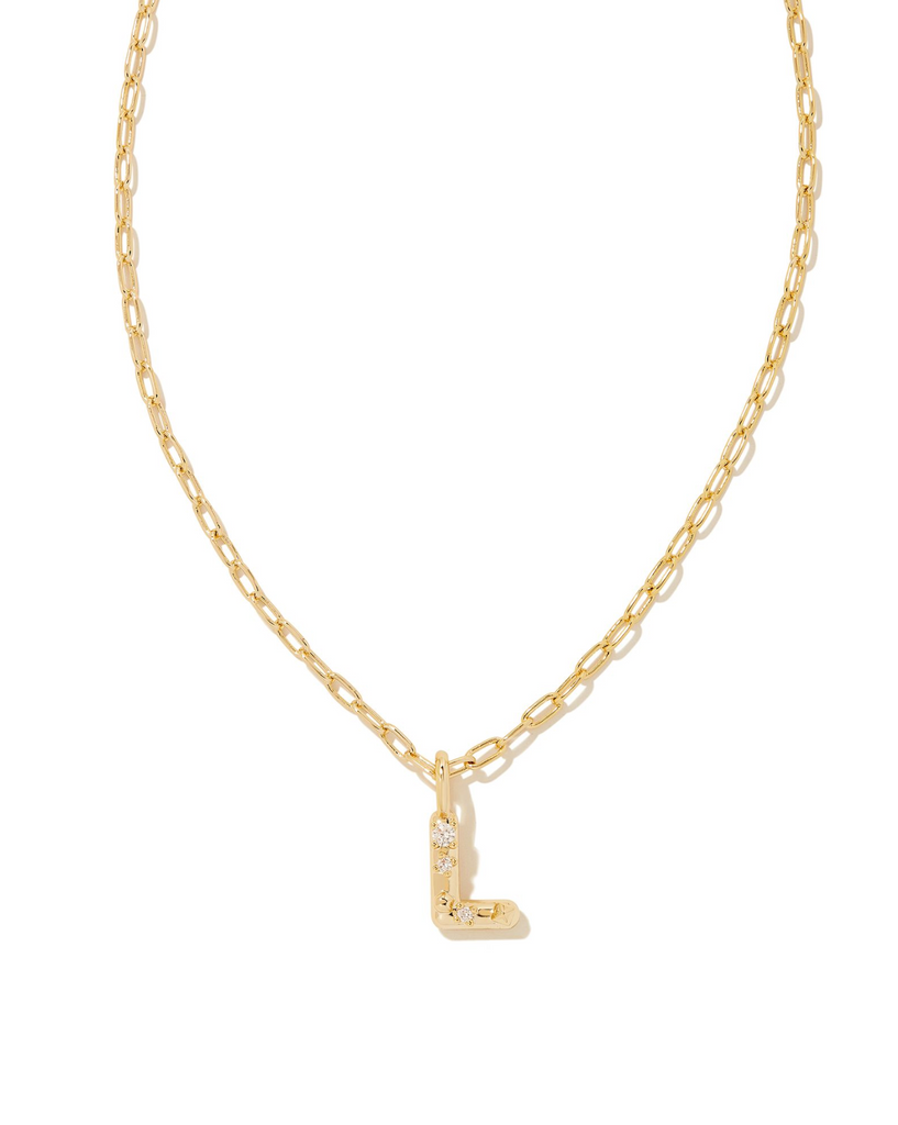 Kendra Scott: Crystal Letter Necklace Gold-Necklaces-Kendra Scott-Usher & Co - Women's Boutique Located in Atoka, OK and Durant, OK