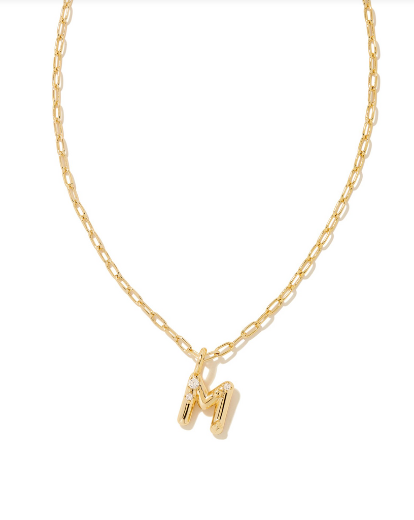 Kendra Scott: Crystal Letter Necklace Gold-Necklaces-Kendra Scott-Usher & Co - Women's Boutique Located in Atoka, OK and Durant, OK
