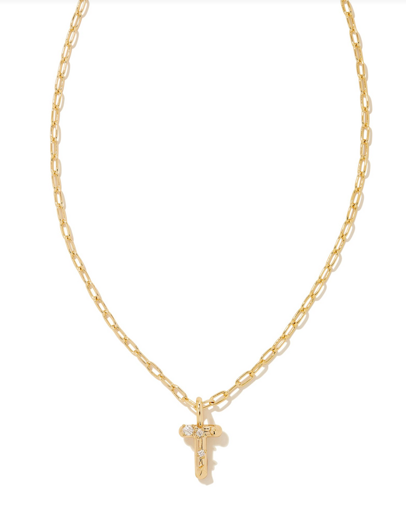 Kendra Scott: Crystal Letter Necklace Gold-Necklaces-Kendra Scott-Usher & Co - Women's Boutique Located in Atoka, OK and Durant, OK