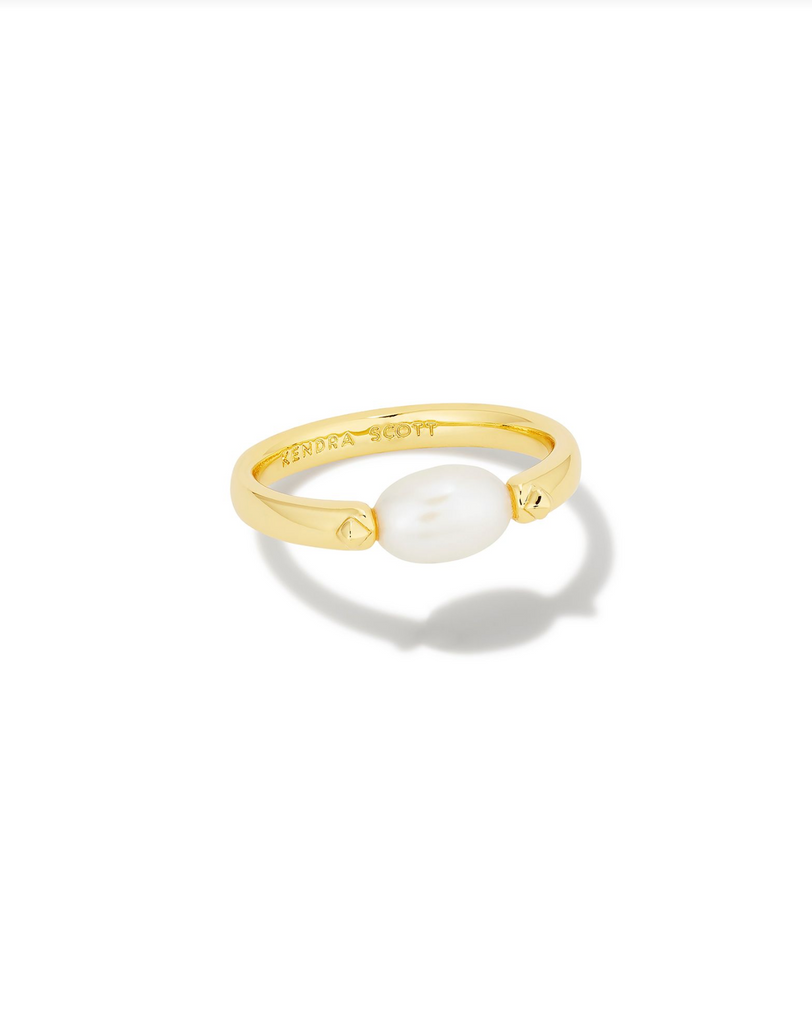 Kendra Scott: Leighton Pearl Ring Gold-Rings-Kendra Scott-Usher & Co - Women's Boutique Located in Atoka, OK and Durant, OK
