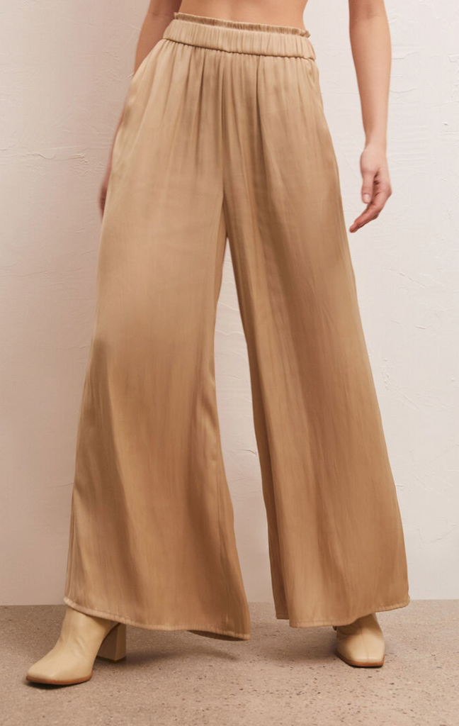 Z Supply: Estate Lux Sheen Pant-Rattan-Pants-Z SUPPLY-Usher & Co - Women's Boutique Located in Atoka, OK and Durant, OK