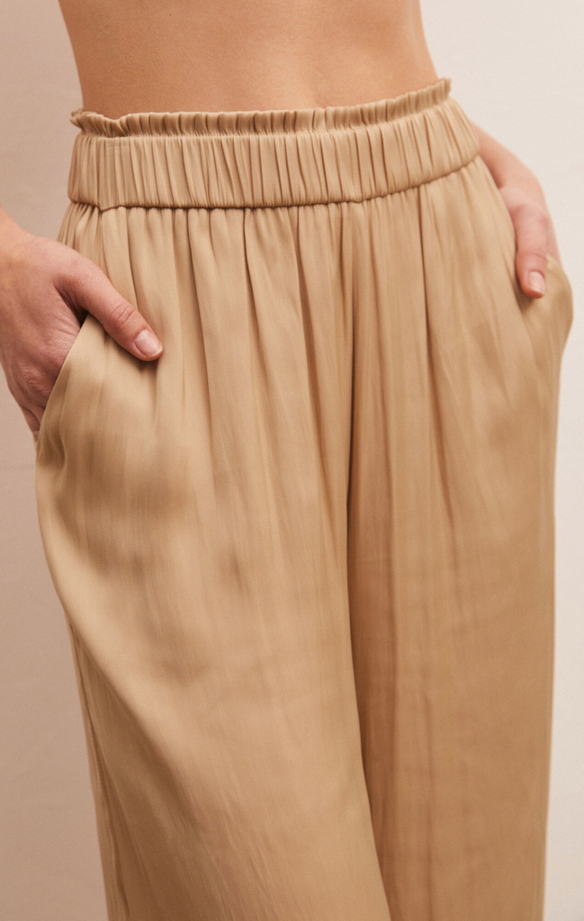 Z Supply: Estate Lux Sheen Pant-Rattan-Pants-Z SUPPLY-Usher & Co - Women's Boutique Located in Atoka, OK and Durant, OK