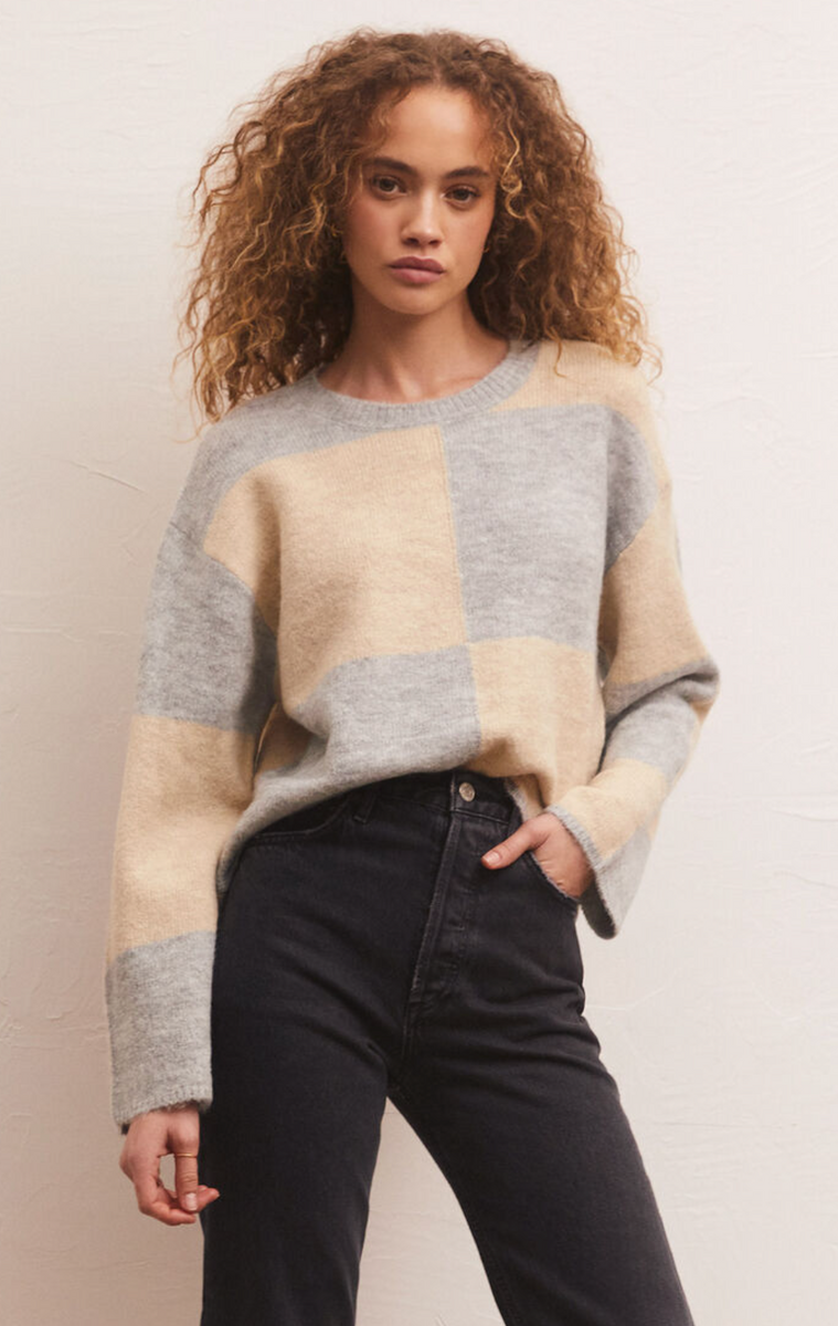 Z Supply: Rosi Blocked Sweater-Gray – USHER & CO