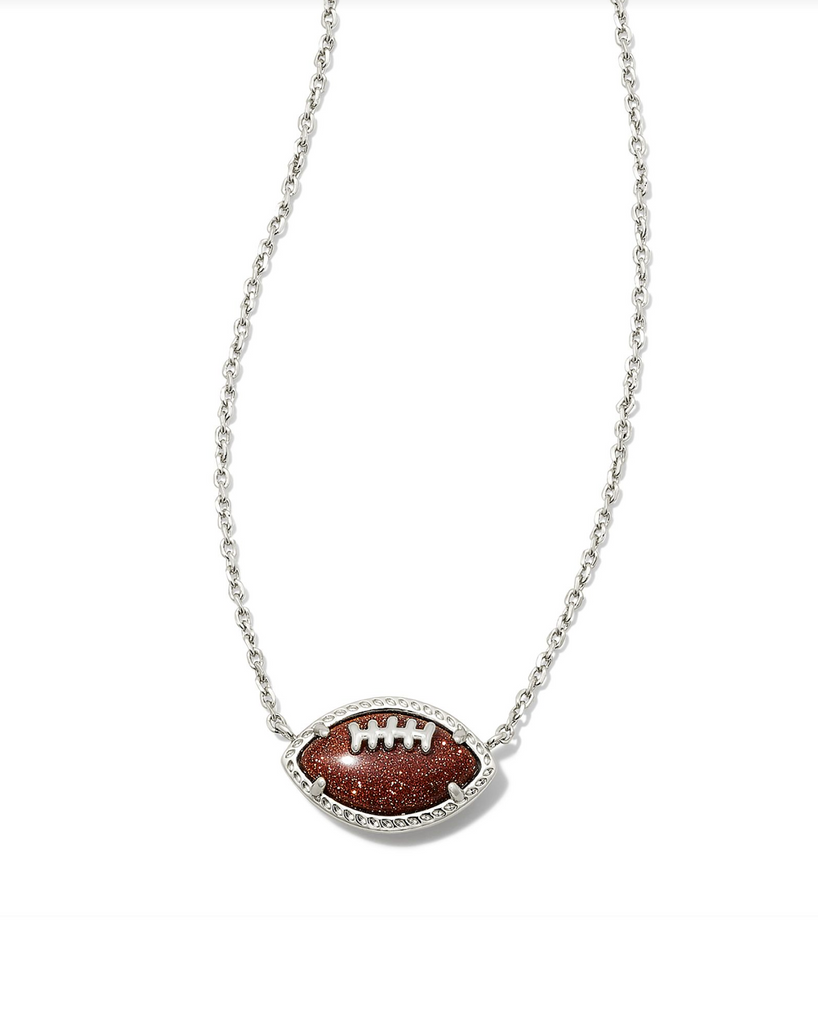 Kendra Scott: Football Necklace-Silver-Necklaces-Kendra Scott-Usher & Co - Women's Boutique Located in Atoka, OK and Durant, OK