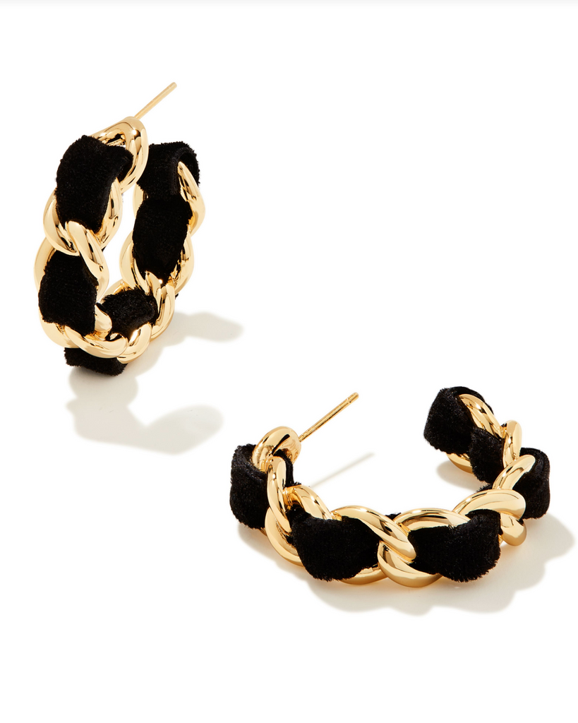 Kendra Scott: Everleigh Velvet Hoop-Gold-Earrings-Kendra Scott-Usher & Co - Women's Boutique Located in Atoka, OK and Durant, OK
