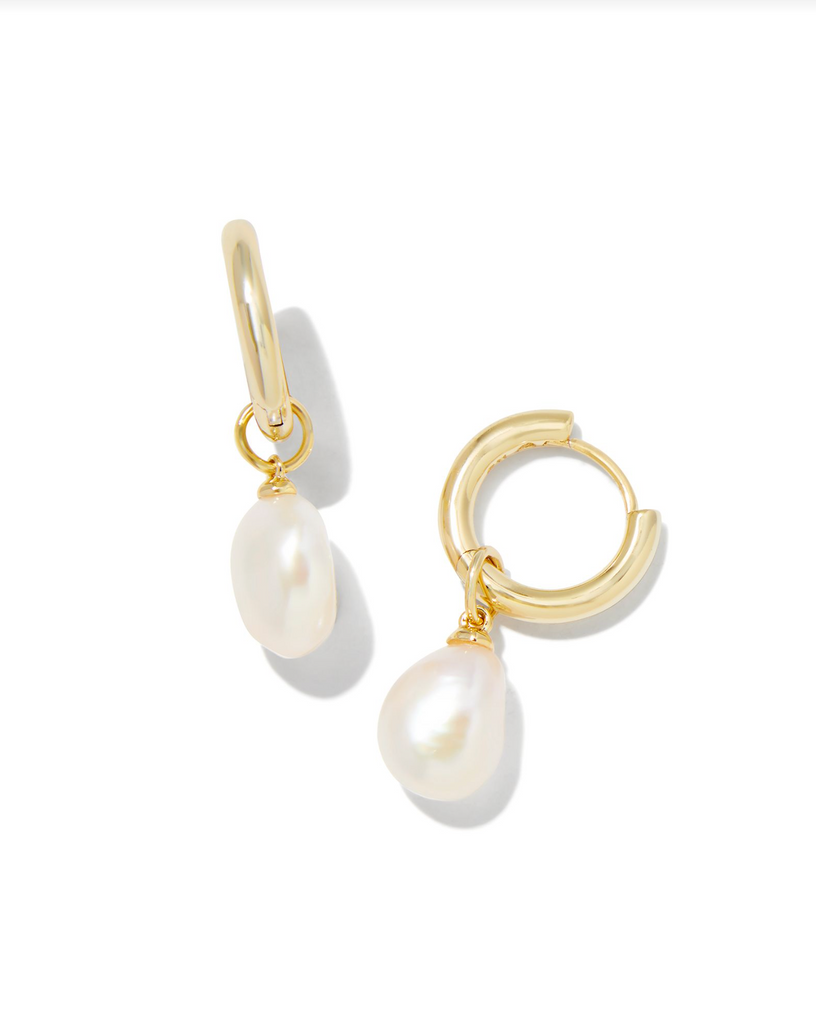 Kendra Scott: Willa Pearl Huggie-Earrings-Kendra Scott-Usher & Co - Women's Boutique Located in Atoka, OK and Durant, OK