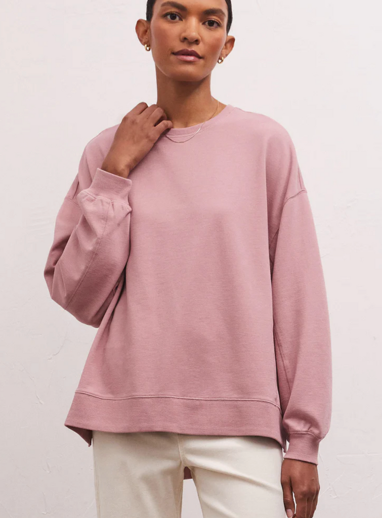 Z Supply: Modern Weekender-Smoked Rose-Long Sleeve Tops-Z SUPPLY-Usher & Co - Women's Boutique Located in Atoka, OK and Durant, OK