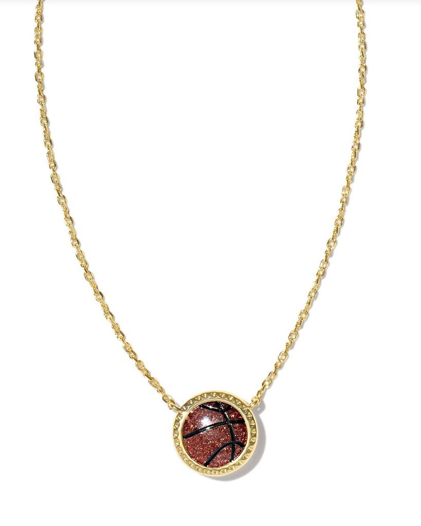 Kendra Scott: Basketball Necklace-Orange Goldstone-Necklaces-Kendra Scott-Usher & Co - Women's Boutique Located in Atoka, OK and Durant, OK