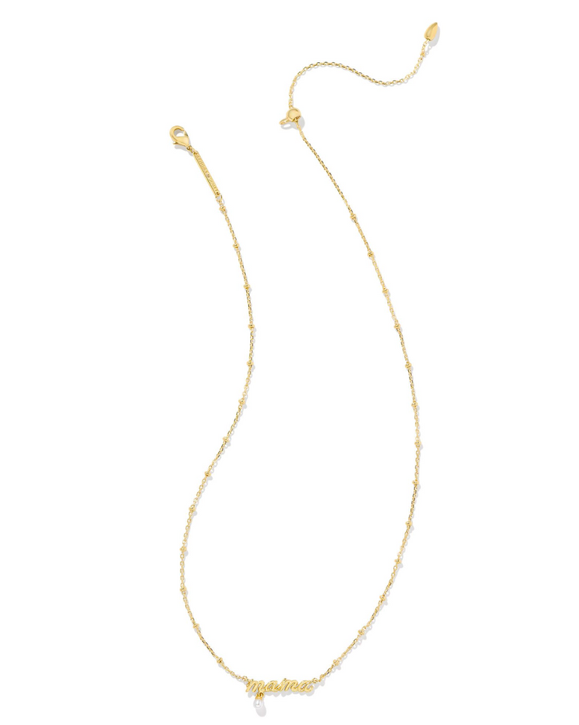 Kendra Scott: Mama Script Necklace w/ Pearl-Necklaces-Kendra Scott-Usher & Co - Women's Boutique Located in Atoka, OK and Durant, OK