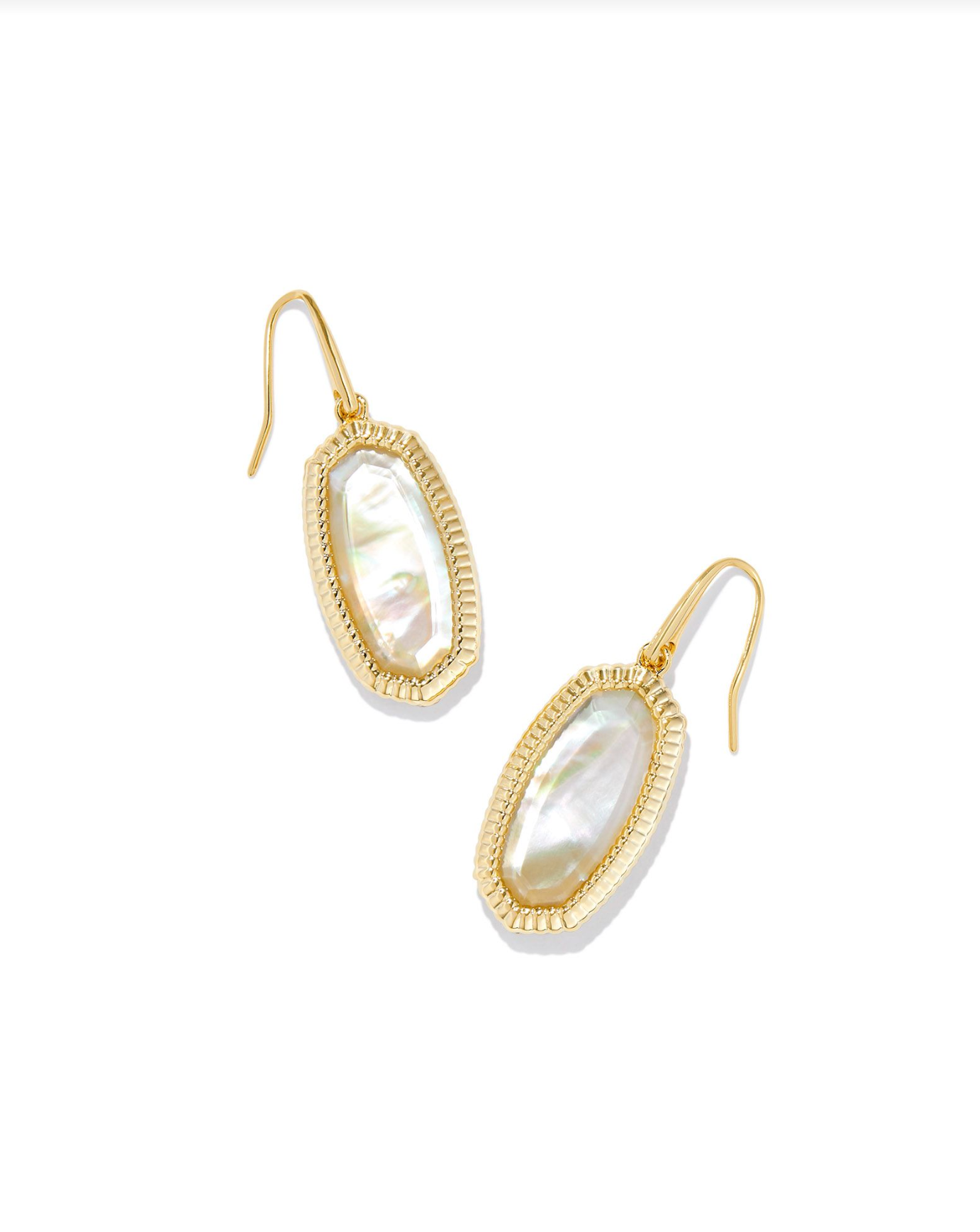 Kendra Scott: Dani Ridge Framed Drop Earring-Gold-7- Jewelry-Kendra Scott-Usher & Co - Women's Boutique Located in Atoka, OK and Durant, OK