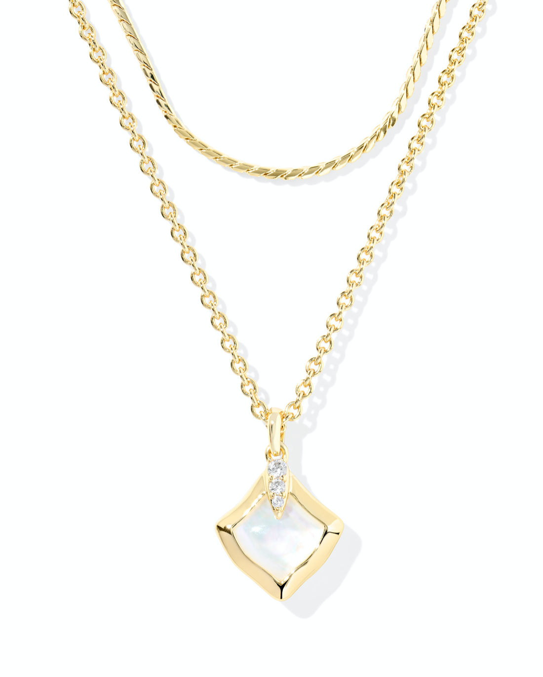 KENDRA SCOTT: Joelle Multi Strand Necklace-Gold Ivory Mother Of Pearl-7- Jewelry-Kendra Scott-Usher & Co - Women's Boutique Located in Atoka, OK and Durant, OK