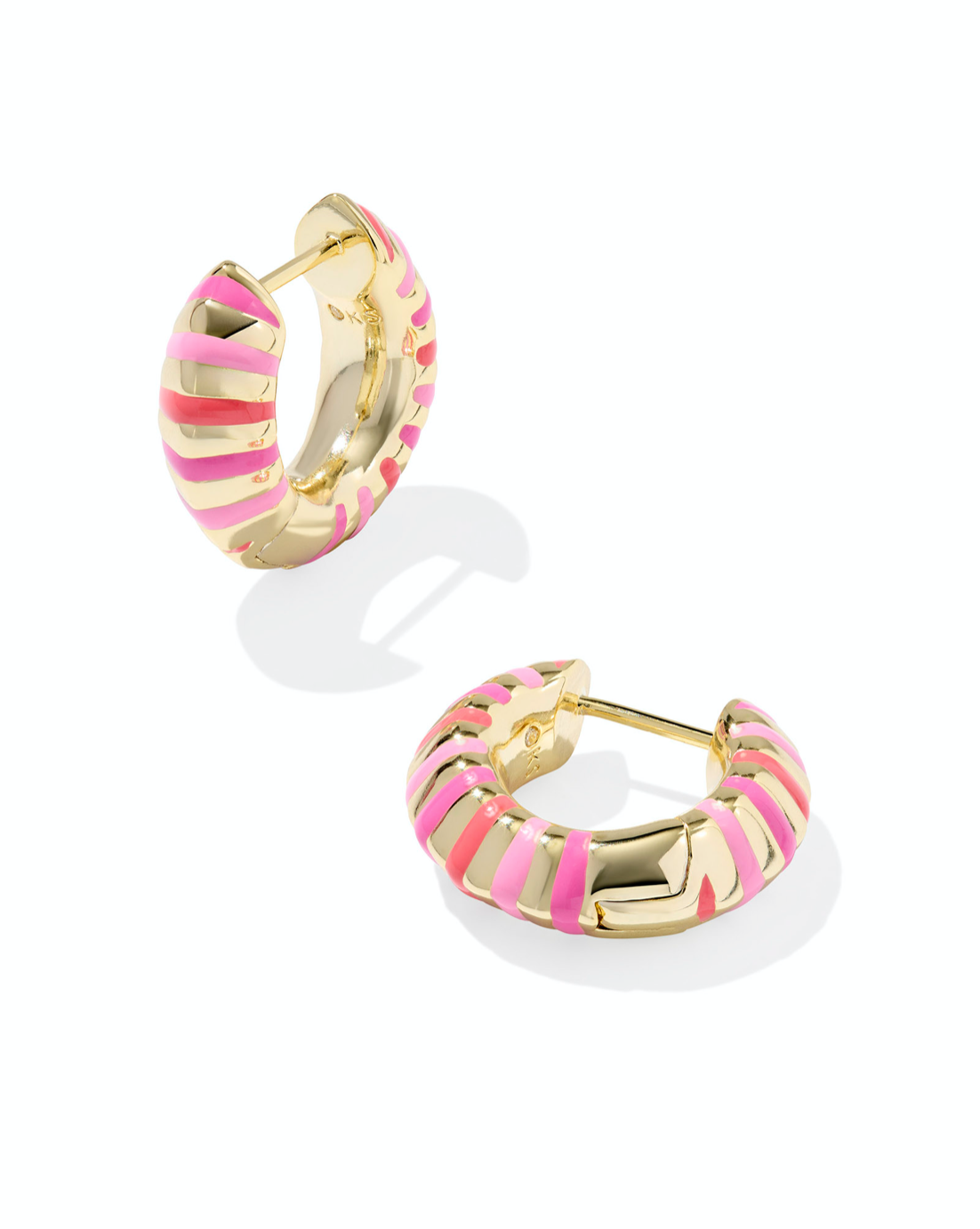 KENDRA SCOTT: Mikki Enamel Huggie-Gold Pink Mix-7- Jewelry-Kendra Scott-Usher & Co - Women's Boutique Located in Atoka, OK and Durant, OK