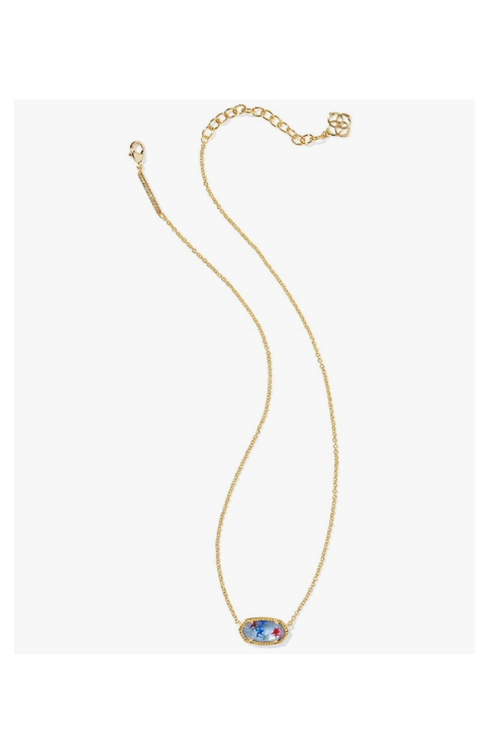 Kendra Scott: Elisa USA Necklace - Gold Red White Blue Illusion-7- Jewelry-Kendra Scott-Usher & Co - Women's Boutique Located in Atoka, OK and Durant, OK