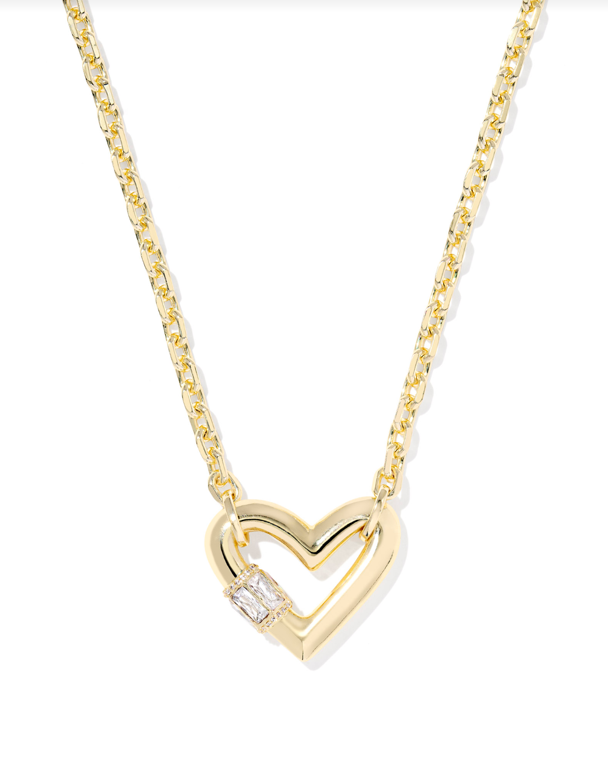 KENDRA SCOTT: Emery Heart Necklace-Gold White CZ-7- Jewelry-Kendra Scott-Usher & Co - Women's Boutique Located in Atoka, OK and Durant, OK