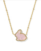 Kendra Scott: Bunny Necklace-Gold Matte Blush Pink Dichroic Glass-7- Jewelry-KENDRA SCOTT-Usher & Co - Women's Boutique Located in Atoka, OK and Durant, OK