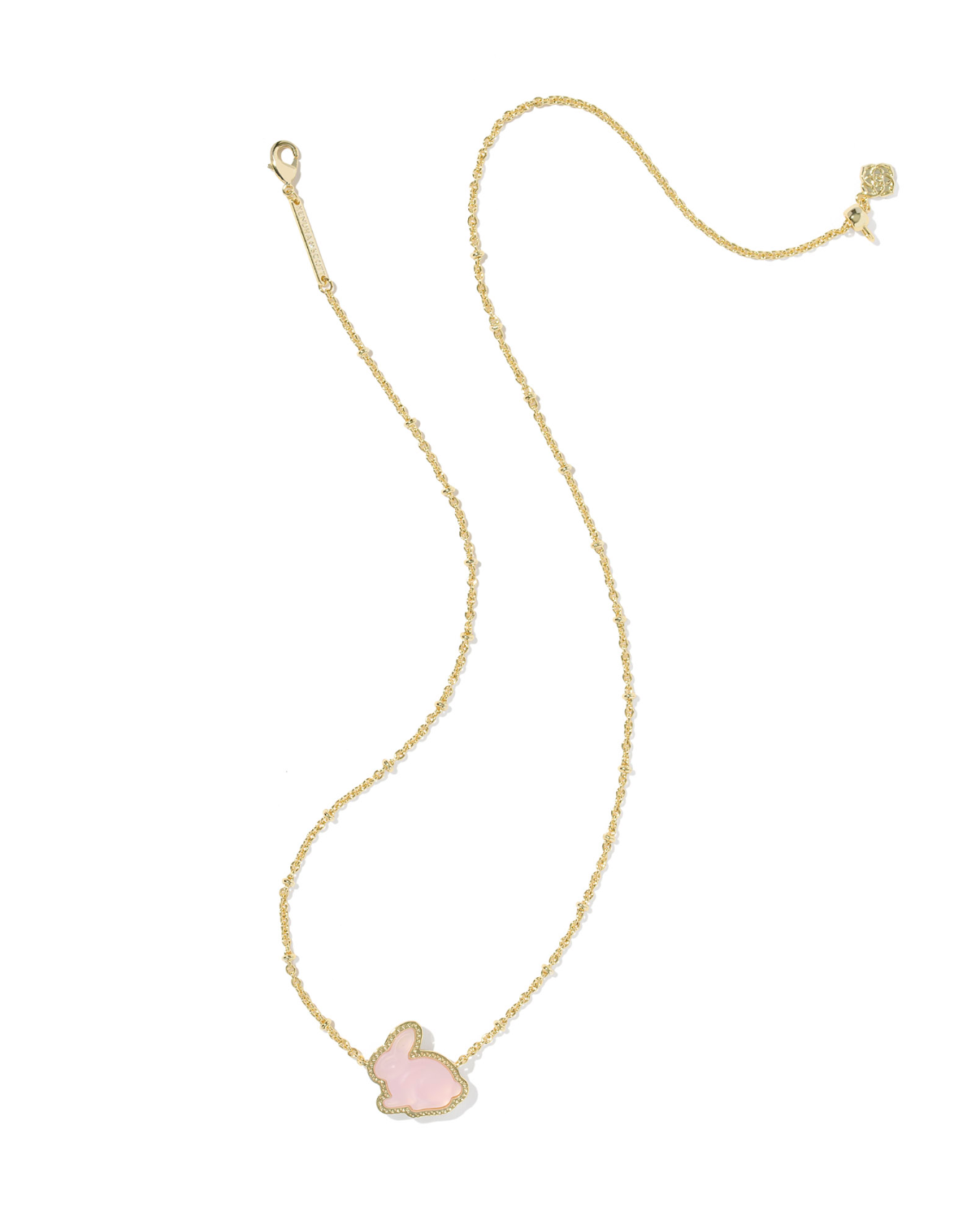 Kendra Scott: Bunny Necklace-Gold Matte Blush Pink Dichroic Glass-7- Jewelry-KENDRA SCOTT-Usher & Co - Women's Boutique Located in Atoka, OK and Durant, OK