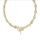 Kendra Scott: Elisa Toggle Link And Chain Necklace-Gold White CZ-7- Jewelry-KENDRA SCOTT-Usher & Co - Women's Boutique Located in Atoka, OK and Durant, OK