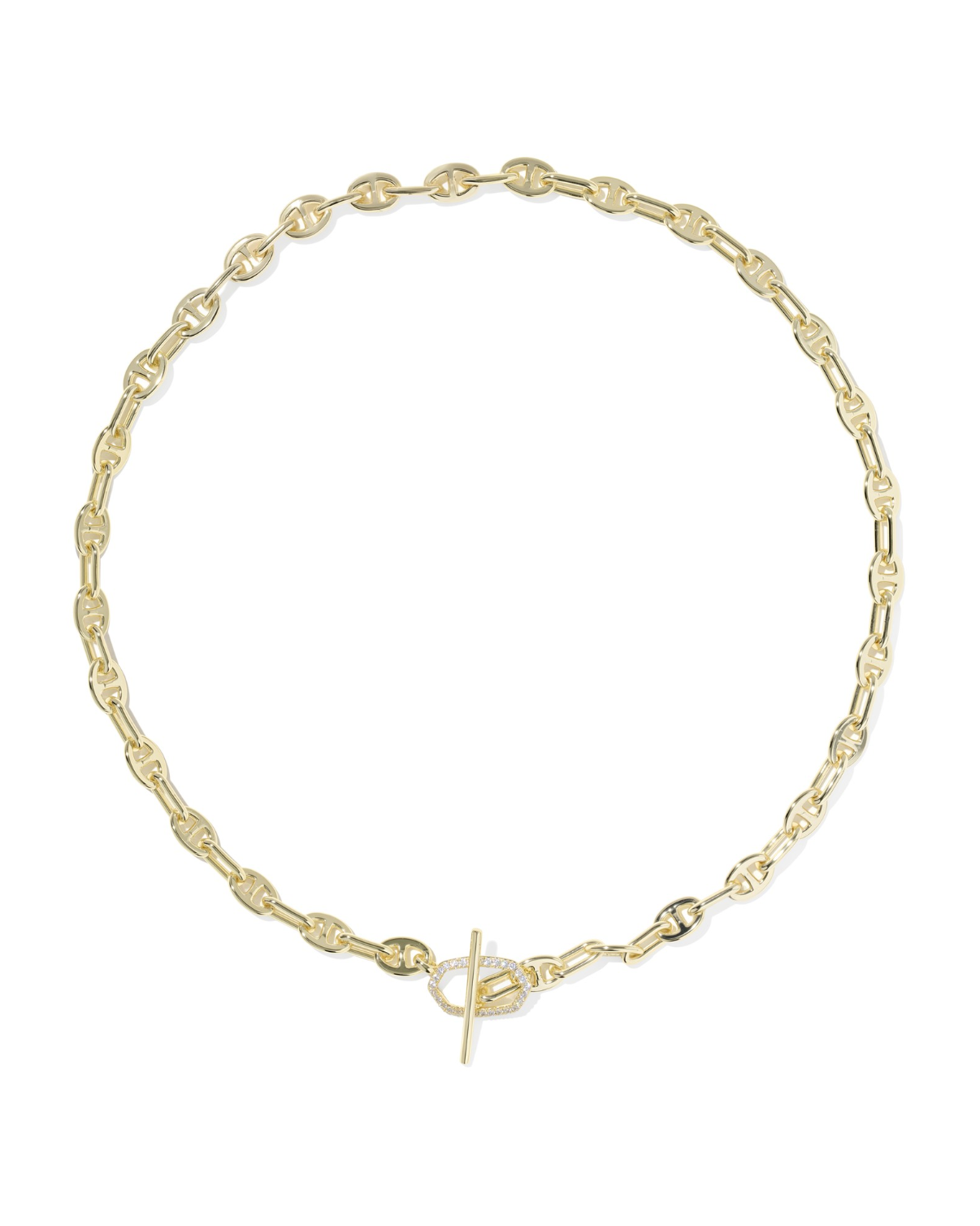 Kendra Scott: Elisa Toggle Link And Chain Necklace-Gold White CZ-7- Jewelry-KENDRA SCOTT-Usher & Co - Women's Boutique Located in Atoka, OK and Durant, OK