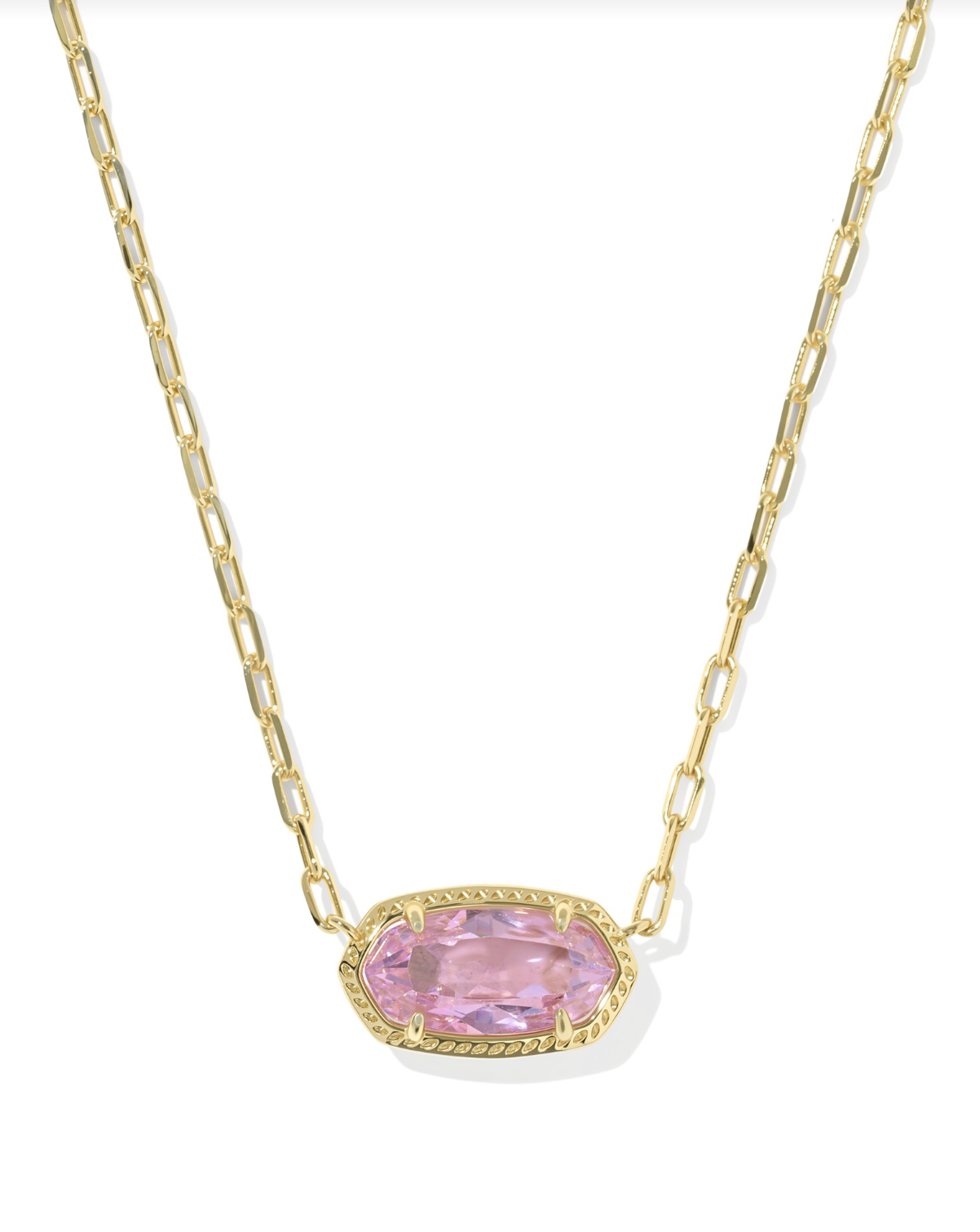 Kendra Scott: Elisa Luxe Necklace-Gold Light Pink CZ-7- Jewelry-KENDRA SCOTT-Usher & Co - Women's Boutique Located in Atoka, OK and Durant, OK