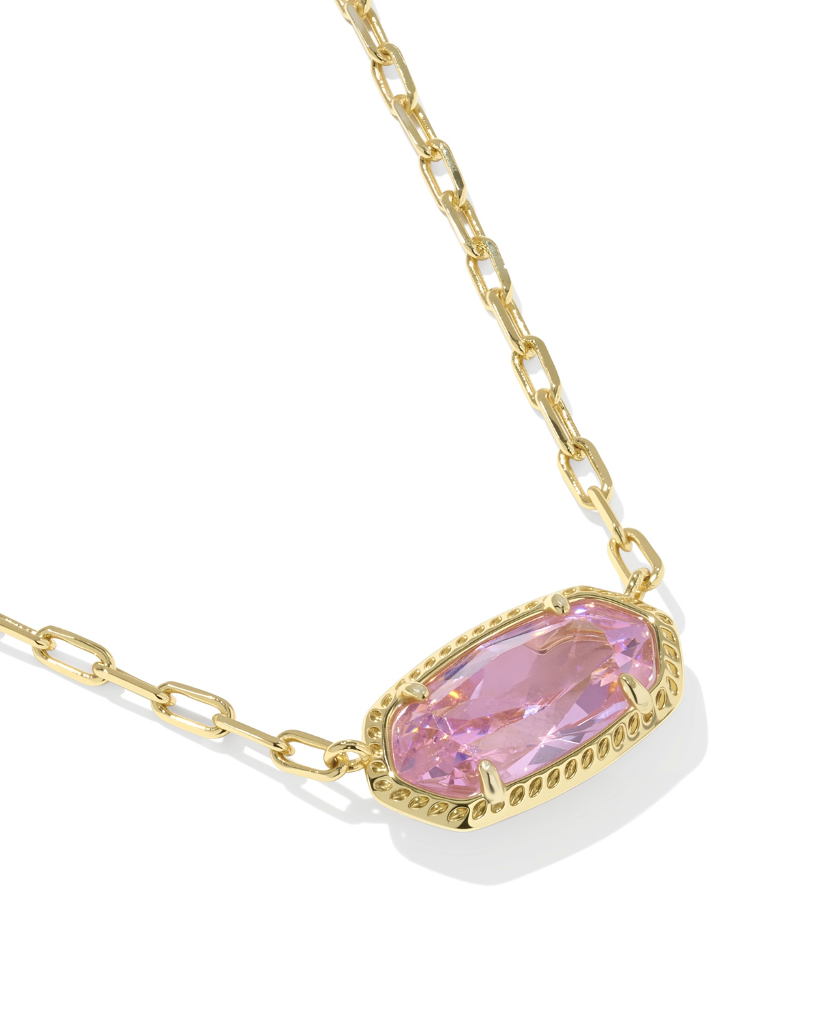 Kendra Scott: Elisa Luxe Necklace-Gold Light Pink CZ-7- Jewelry-KENDRA SCOTT-Usher & Co - Women's Boutique Located in Atoka, OK and Durant, OK