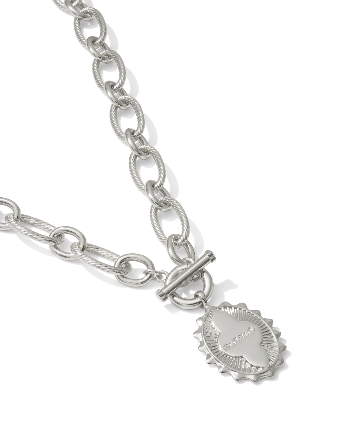 Kendra Scott: Mama Link And Chain Necklace-Silver-7- Jewelry-Kendra Scott-Usher & Co - Women's Boutique Located in Atoka, OK and Durant, OK