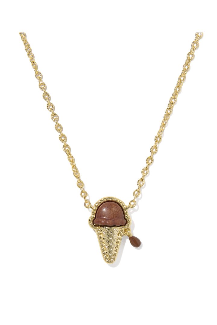 Kendra Scott: Ice Cream Necklace - Gold Brown Magnesite-7- Jewelry-Kendra Scott-Usher & Co - Women's Boutique Located in Atoka, OK and Durant, OK