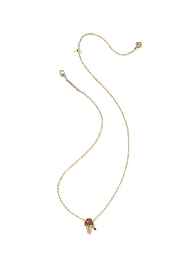 Kendra Scott: Ice Cream Necklace - Gold Brown Magnesite-7- Jewelry-Kendra Scott-Usher & Co - Women's Boutique Located in Atoka, OK and Durant, OK