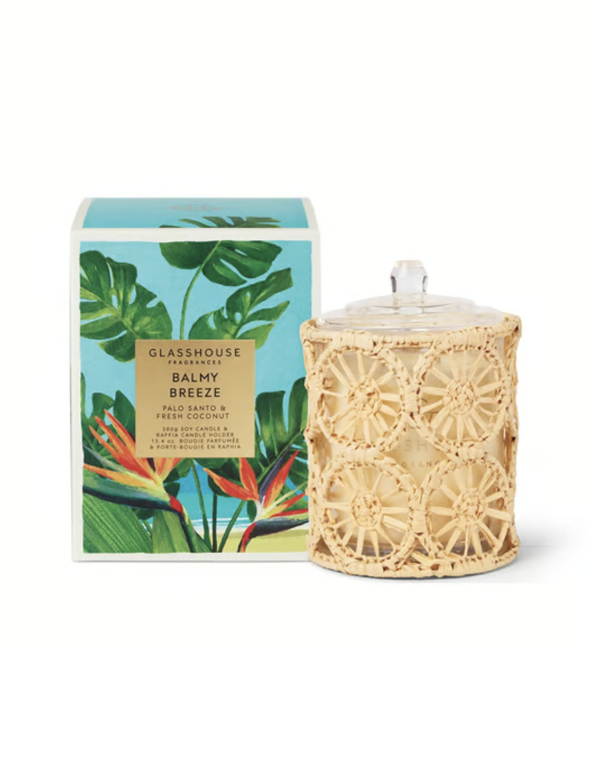 Glasshouse: Candle 13.4 oz - Balmy Breeze-11- Gift/Home-Glasshouse-Usher & Co - Women's Boutique Located in Atoka, OK and Durant, OK