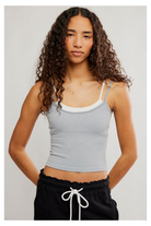 Free People Movement: All Clear Coastline Cami - Heather Grey Combo-1- Tops-Free People Movement-Usher & Co - Women's Boutique Located in Atoka, OK and Durant, OK