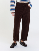 DAZE: Villa Barrel Leg Pants-Chocolate-4- Bottoms-DAZE-Usher & Co - Women's Boutique Located in Atoka, OK and Durant, OK