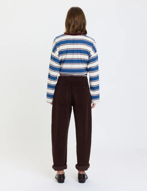 DAZE: Villa Barrel Leg Pants-Chocolate-4- Bottoms-DAZE-Usher & Co - Women's Boutique Located in Atoka, OK and Durant, OK