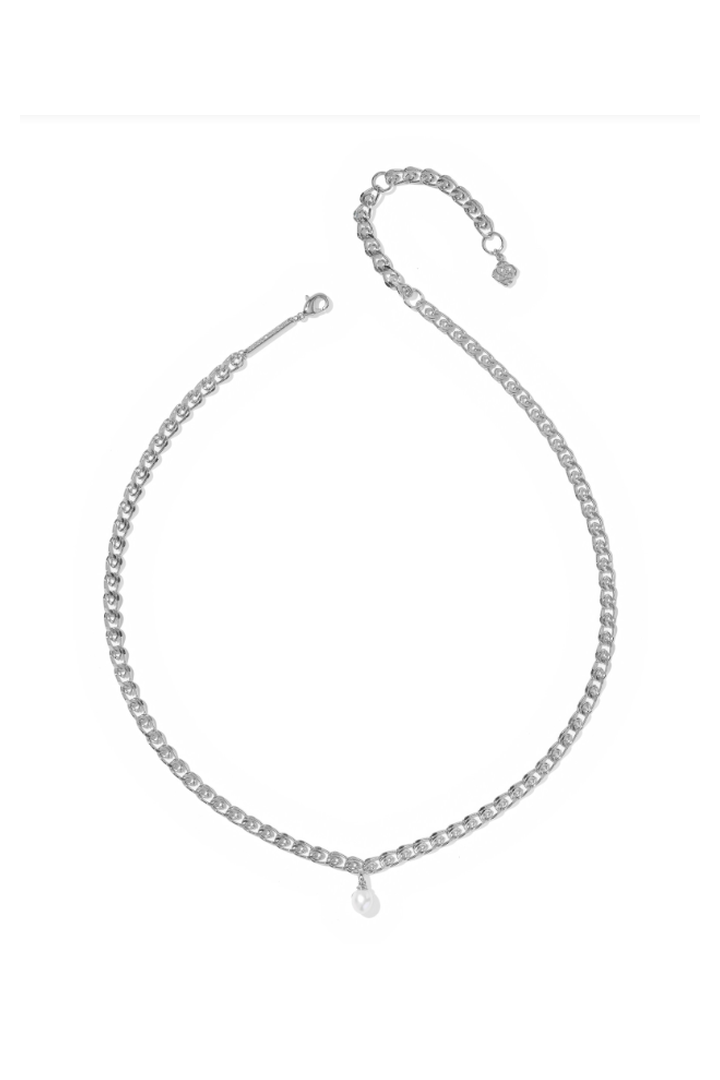 Kendra Scott: Oakland Pearl Chain Necklace-Silver Freshwater Cultured Pearl-7- Jewelry-Kendra Scott-Usher & Co - Women's Boutique Located in Atoka, OK and Durant, OK