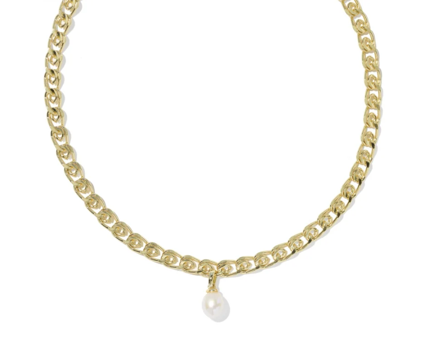 Kendra Scott: Oakland Pearl Chain Necklace-Gold Freshwater Cultured Pearl-7- Jewelry-Kendra Scott-Usher & Co - Women's Boutique Located in Atoka, OK and Durant, OK