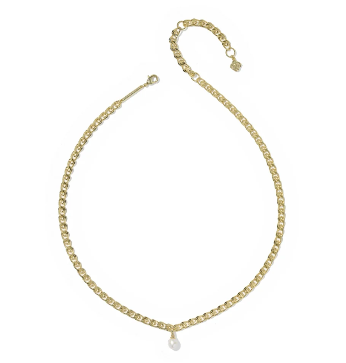 Kendra Scott: Oakland Pearl Chain Necklace-Gold Freshwater Cultured Pearl-7- Jewelry-Kendra Scott-Usher & Co - Women's Boutique Located in Atoka, OK and Durant, OK