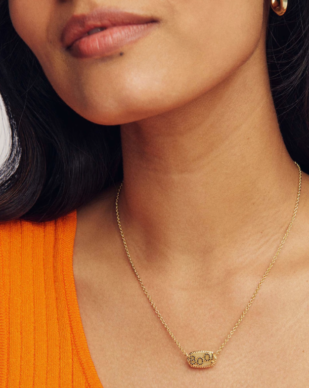 Kendra Scott: Elisa Boo Pendant Necklace-Gold White Glow in the Dark-7- Jewelry-Kendra Scott-Usher & Co - Women's Boutique Located in Atoka, OK and Durant, OK
