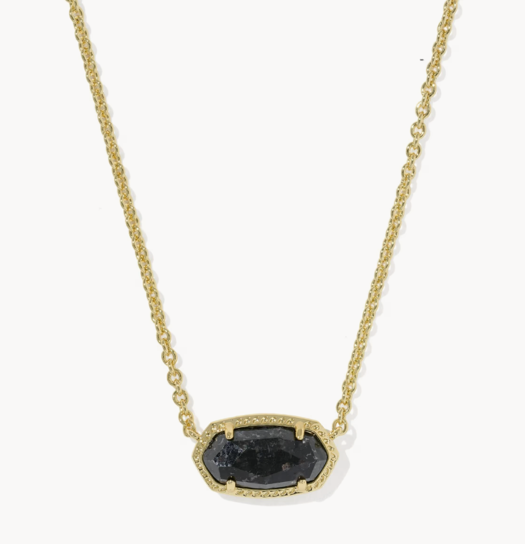 Kendra Scott: Elisa Boo Pendant Necklace-Gold & Black Granite-7- Jewelry-Kendra Scott-Usher & Co - Women's Boutique Located in Atoka, OK and Durant, OK