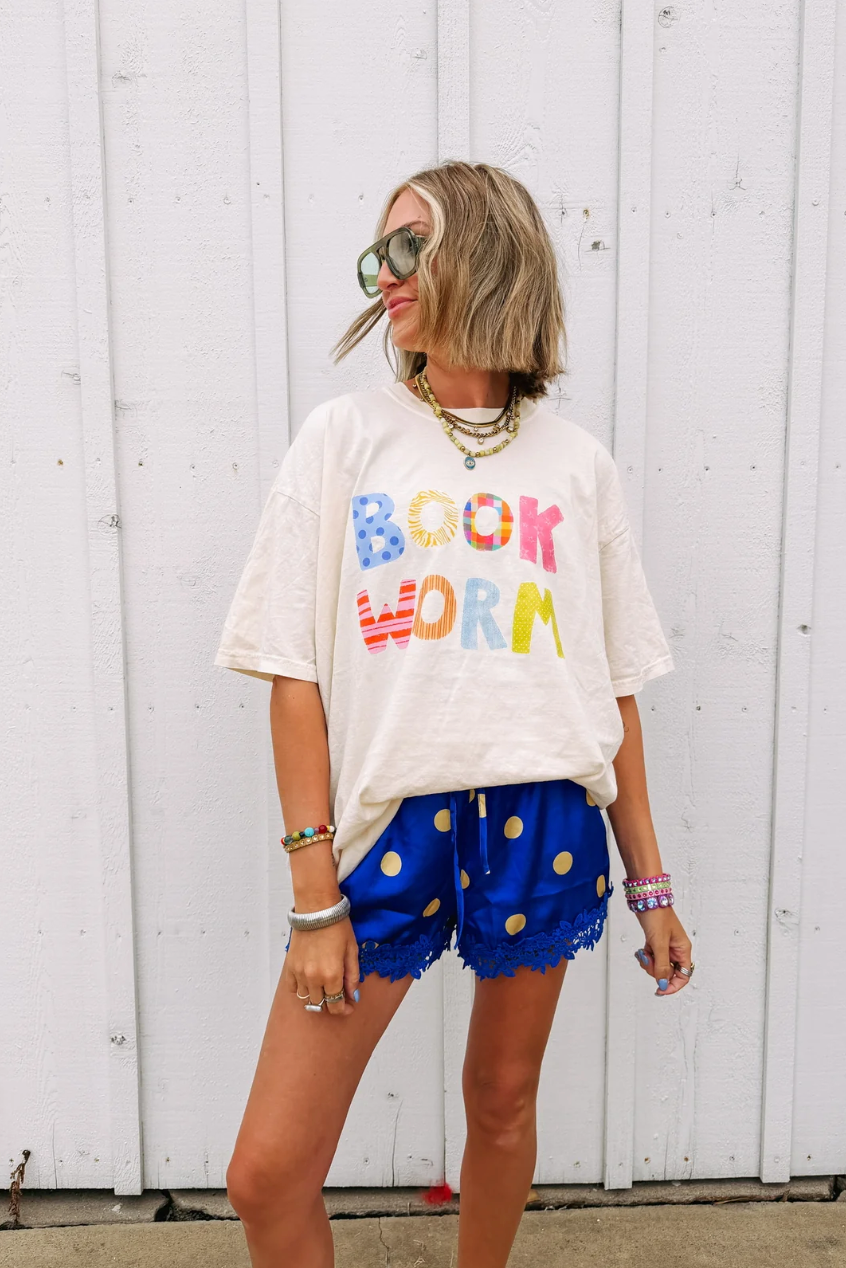 Book Worm Tee-1- Tops-Etta + East-Usher & Co - Women's Boutique Located in Atoka, OK and Durant, OK