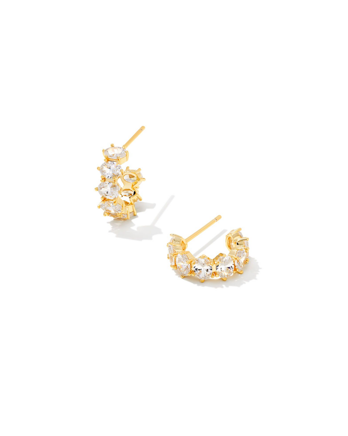 Kendra Scott: Cailin Huggie-Gold White Cz-7- Jewelry-Kendra Scott-Usher & Co - Women's Boutique Located in Atoka, OK and Durant, OK