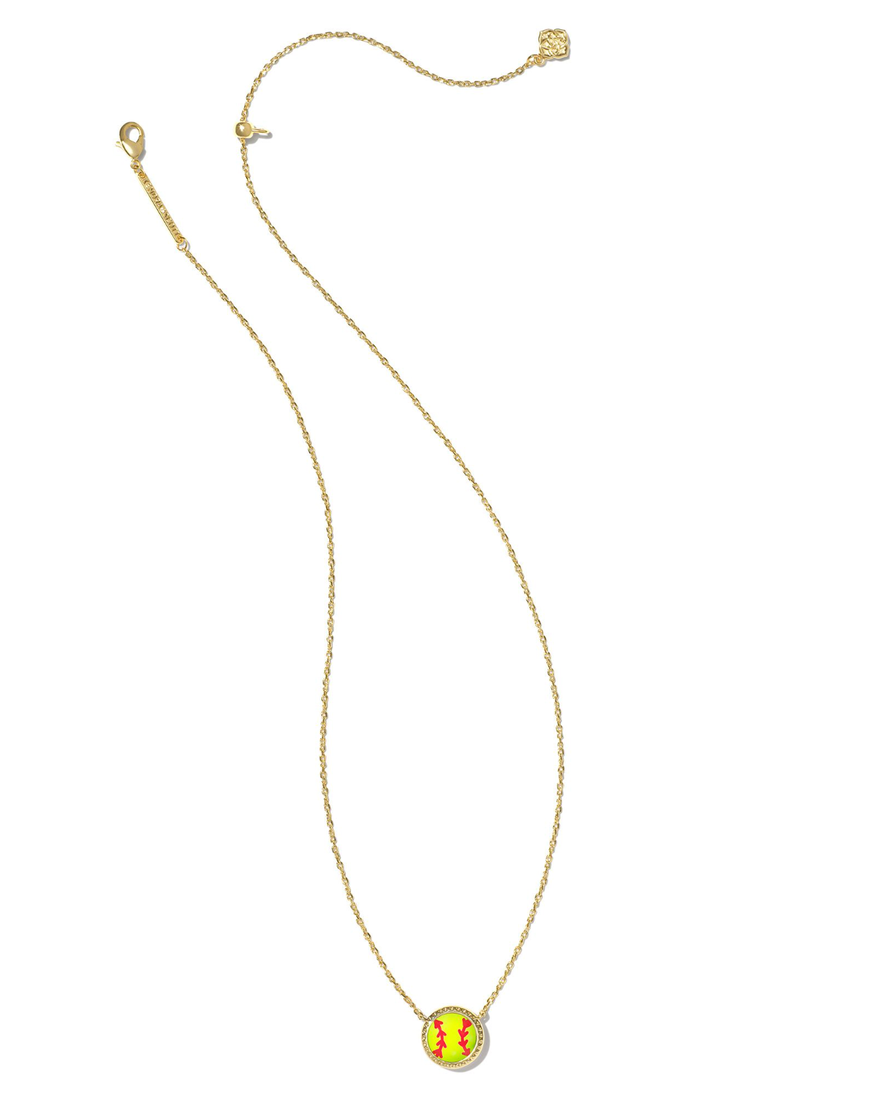 KENDRA SCOTT: Softball Necklace-Gold Chartreuse Magnesite-7- Jewelry-Kendra Scott-Usher & Co - Women's Boutique Located in Atoka, OK and Durant, OK