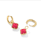 KENDRA SCOTT: Mallory Rose Huggie Earrings-Gold Red Mother of Pearl-7- Jewelry-KENDRA SCOTT-Usher & Co - Women's Boutique Located in Atoka, OK and Durant, OK